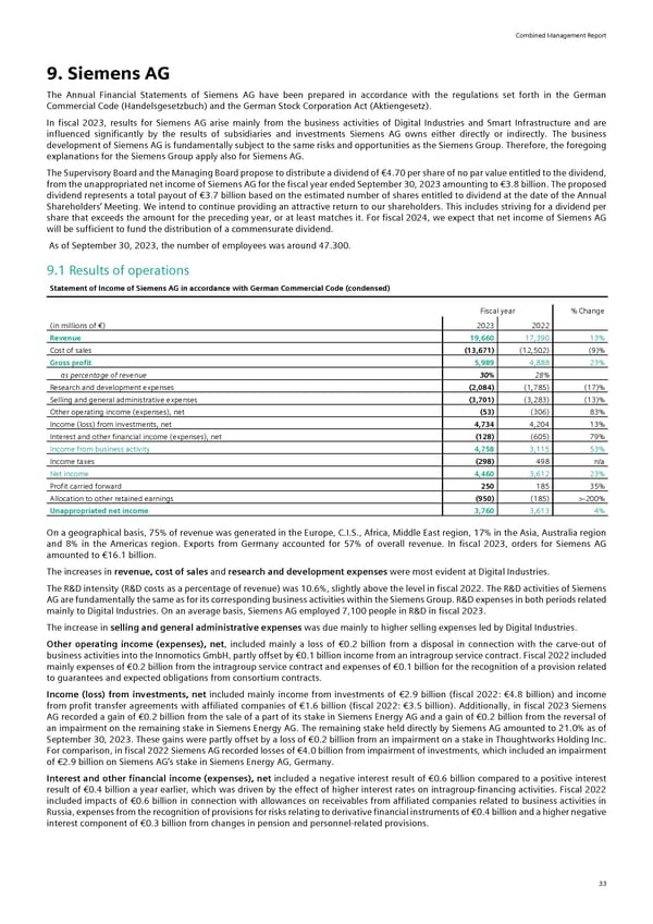 Siemens Report FY2023 - Page 35