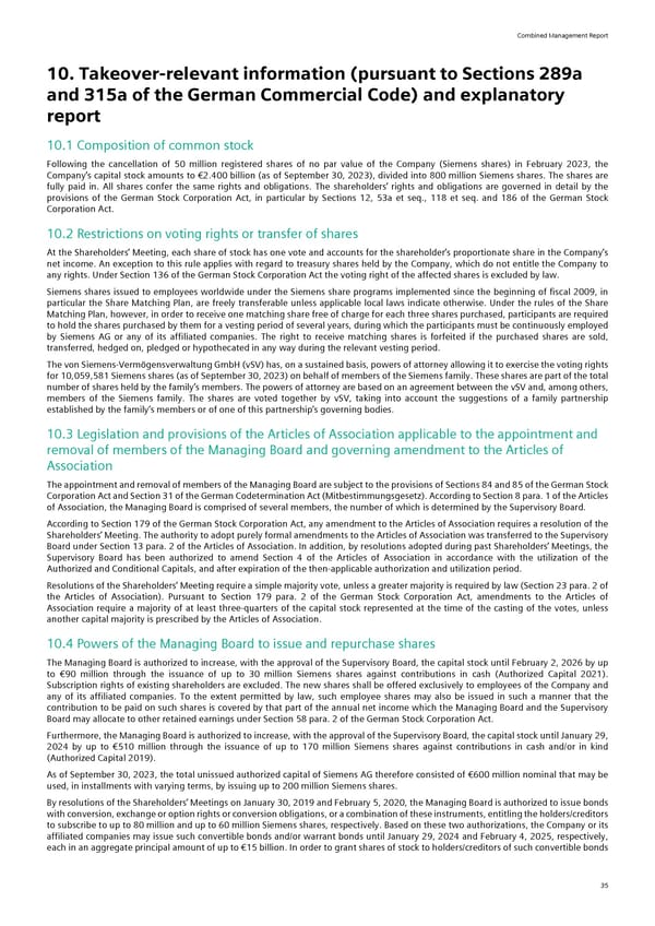 Siemens Report FY2023 - Page 37